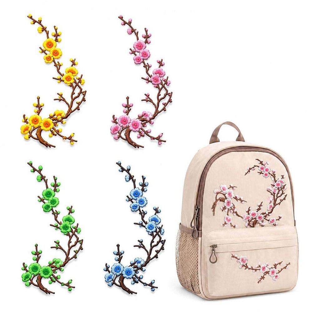 Sewing Textiles - DIY Cherry Blossom Iron On Patches
