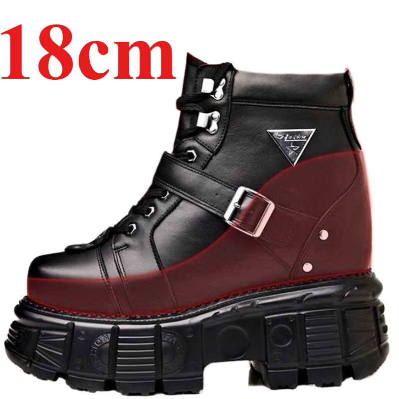 Sewing Garment - Genuine Leather Motorcycle Boots Shoes for