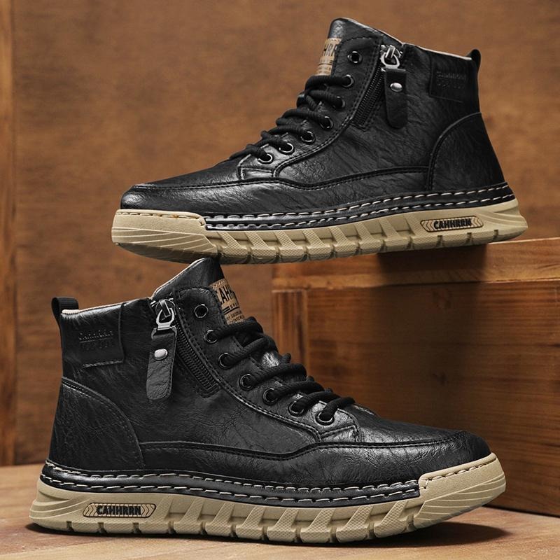 Men Leather High Top Ankle Boo - огляд і ціна Sewing Garment