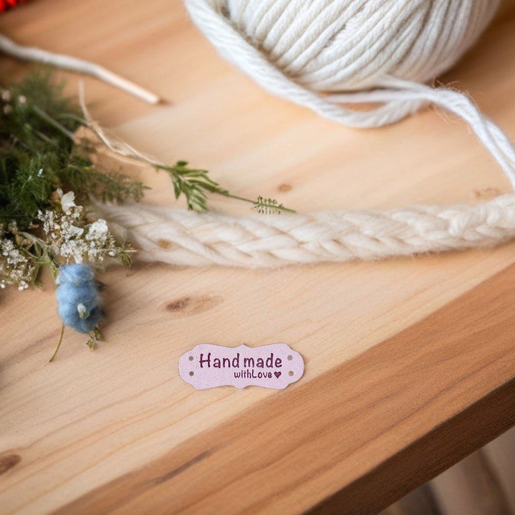 100Pcs Handmade Embossed Suede - огляд і ціна Sewing Label