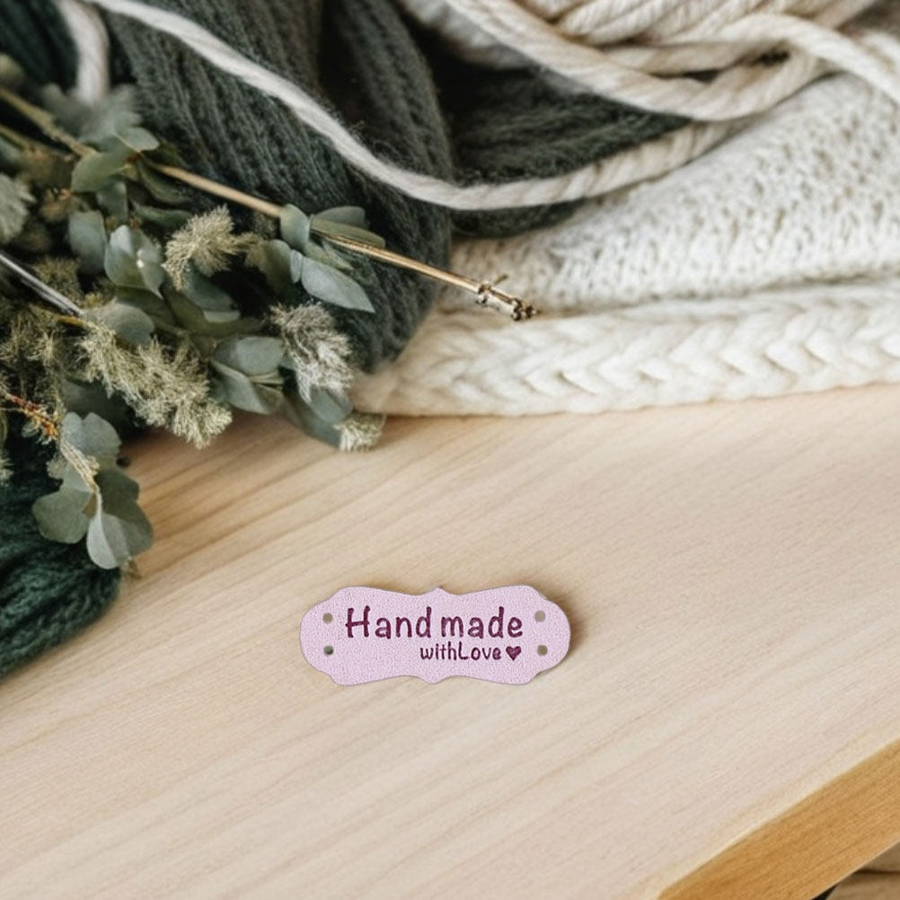 100Pcs Handmade Embossed Suede - огляд і ціна Sewing Label