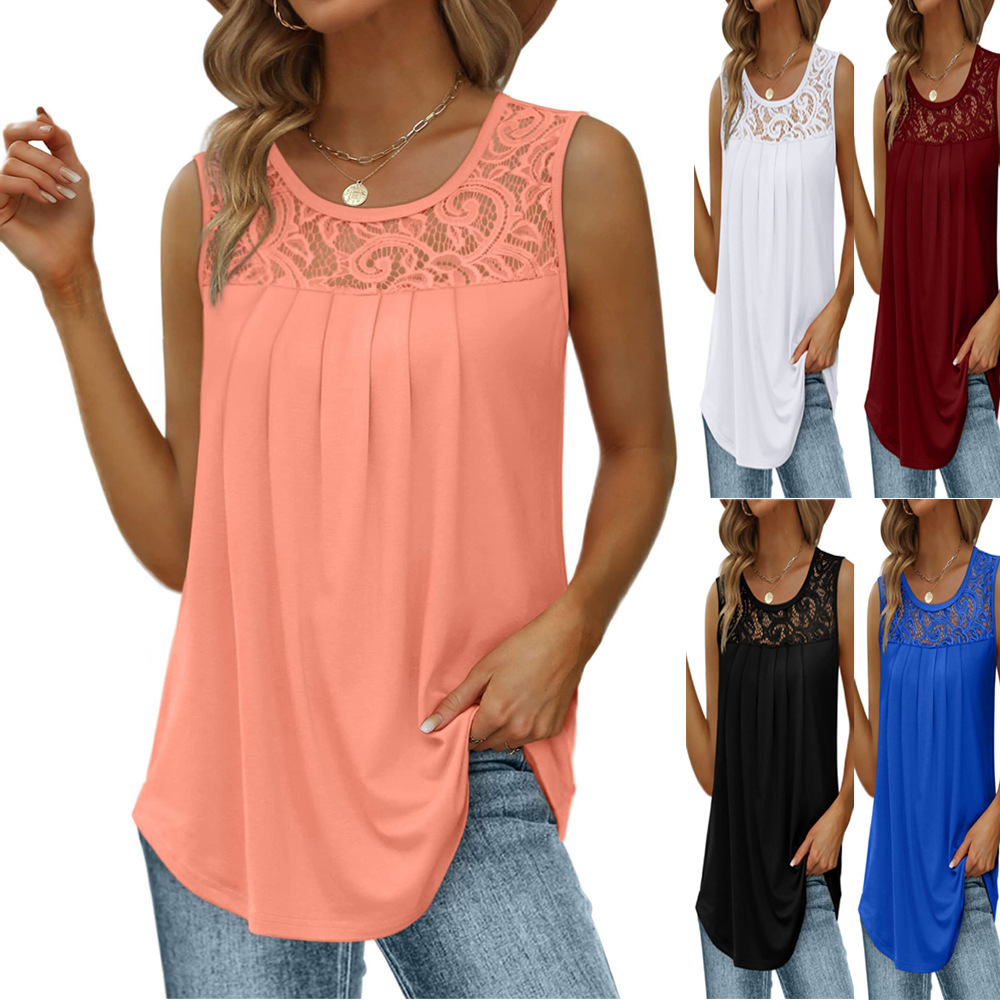 Women's Sleeveless Lace Patchw - огляд і ціна Sewing Vest