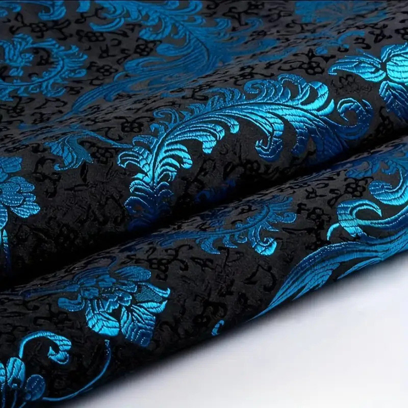 3D Blue Phoenix Tail Brocade F - огляд і ціна Sewing Fabric